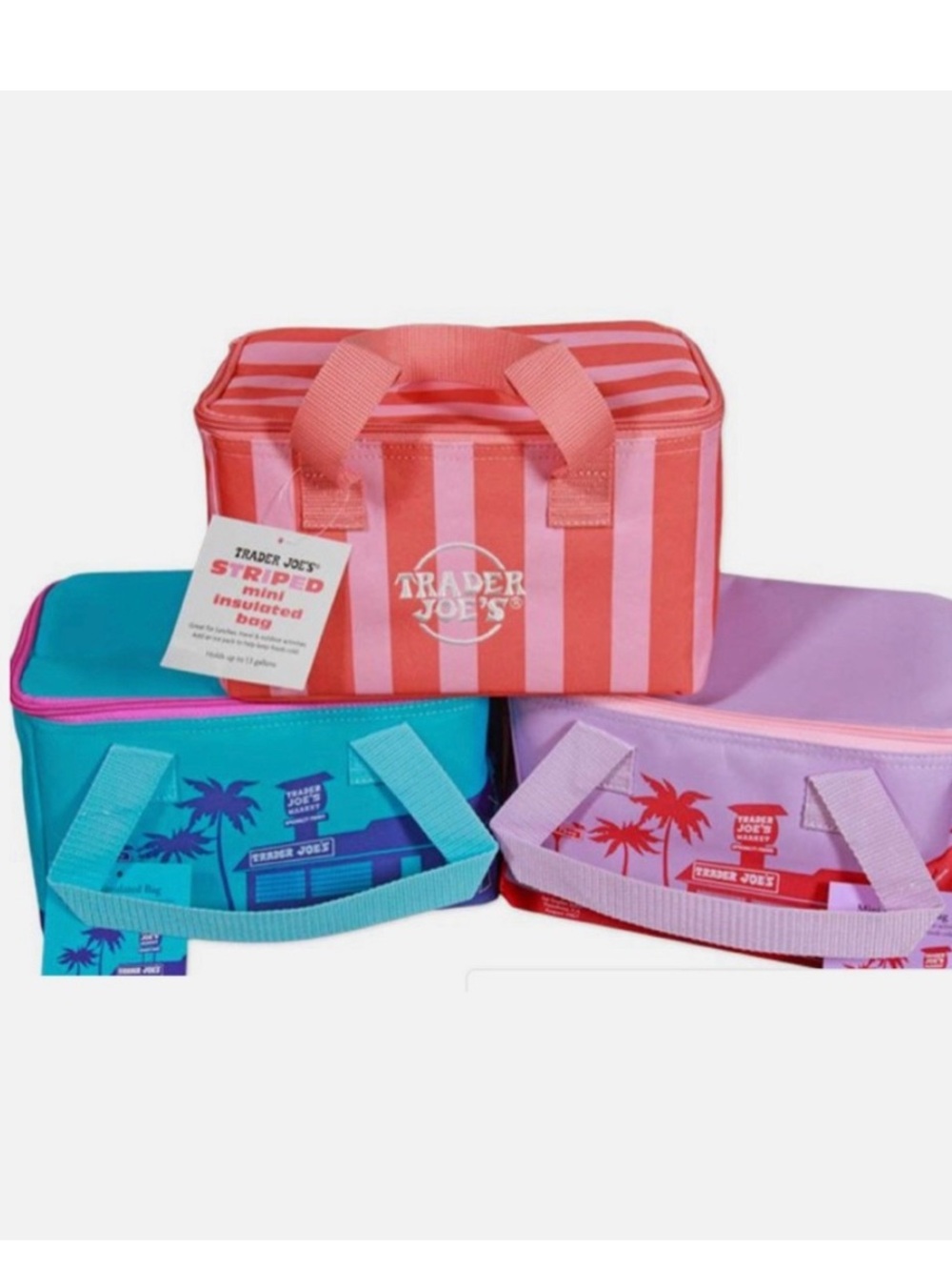 Trader Joe's Pink Striped Mini Insulated Bag limited edition sold out